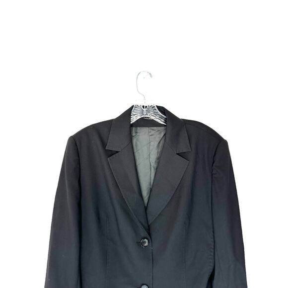Cinzia Rocca Loro Piana Black Career Office Office Wool Blend Blazer Size 14 - Picture 6 of 12